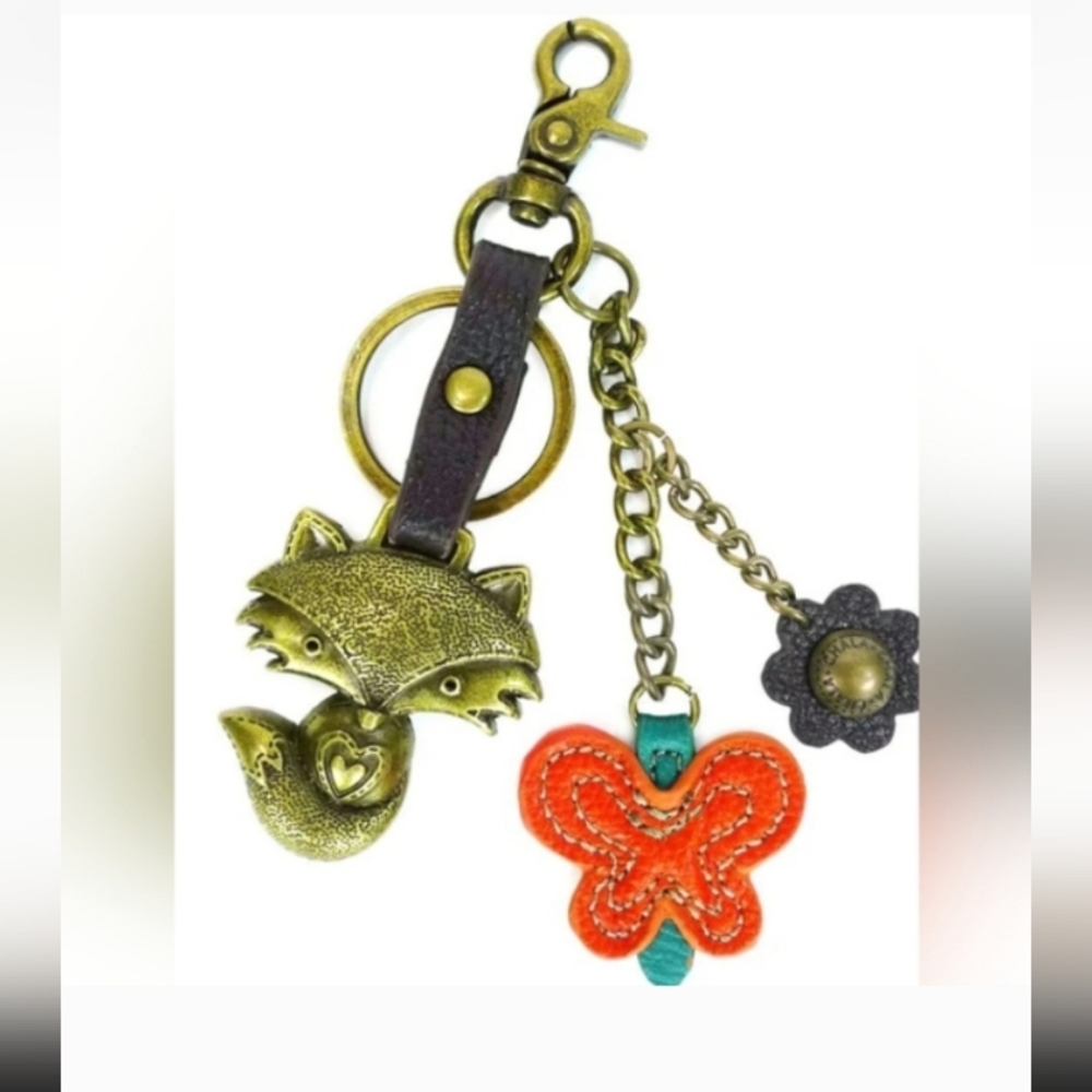 CHALA THE FOX AND BUTTERFLY BAG CHARM/ KEYCHAIN